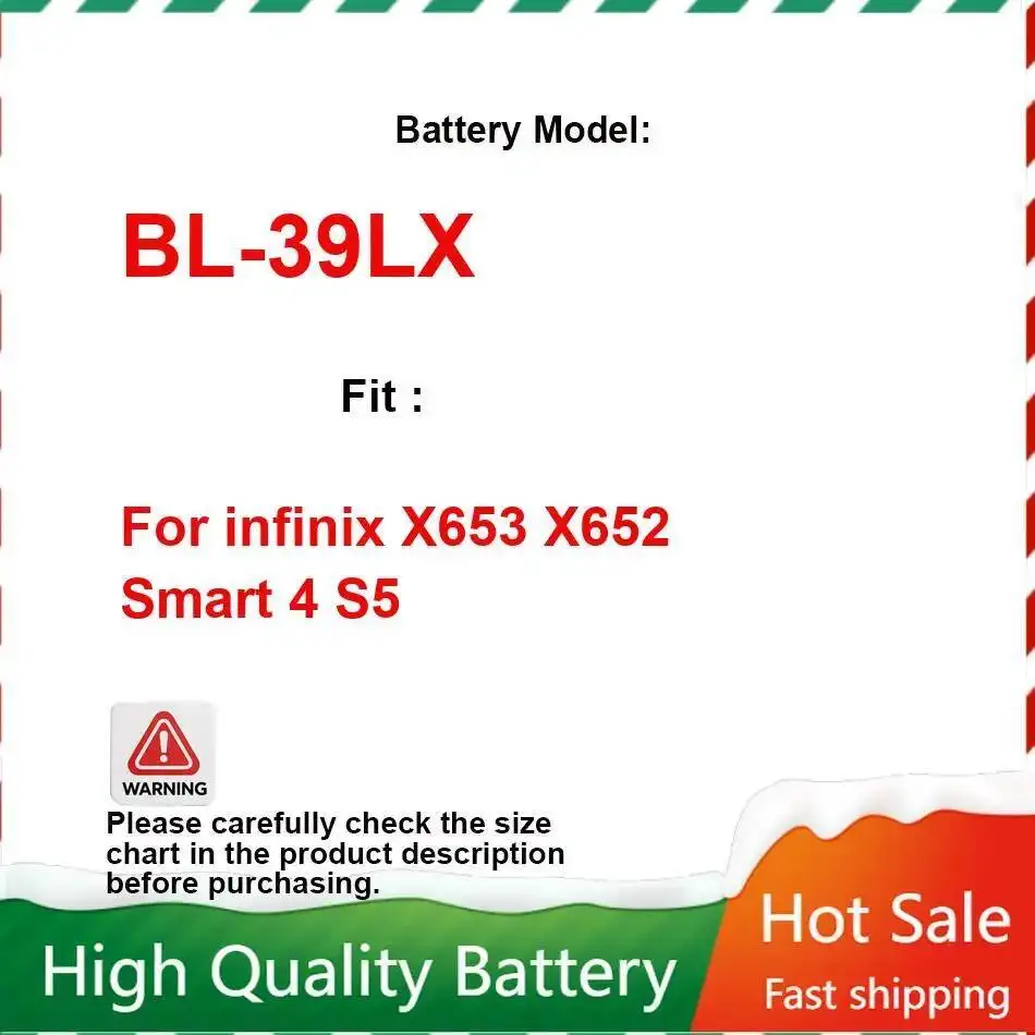 

BL-39LX 4000 мАч аккумулятор мобильного телефона долговечный для Infinix X653 X652 Smart 4 S5