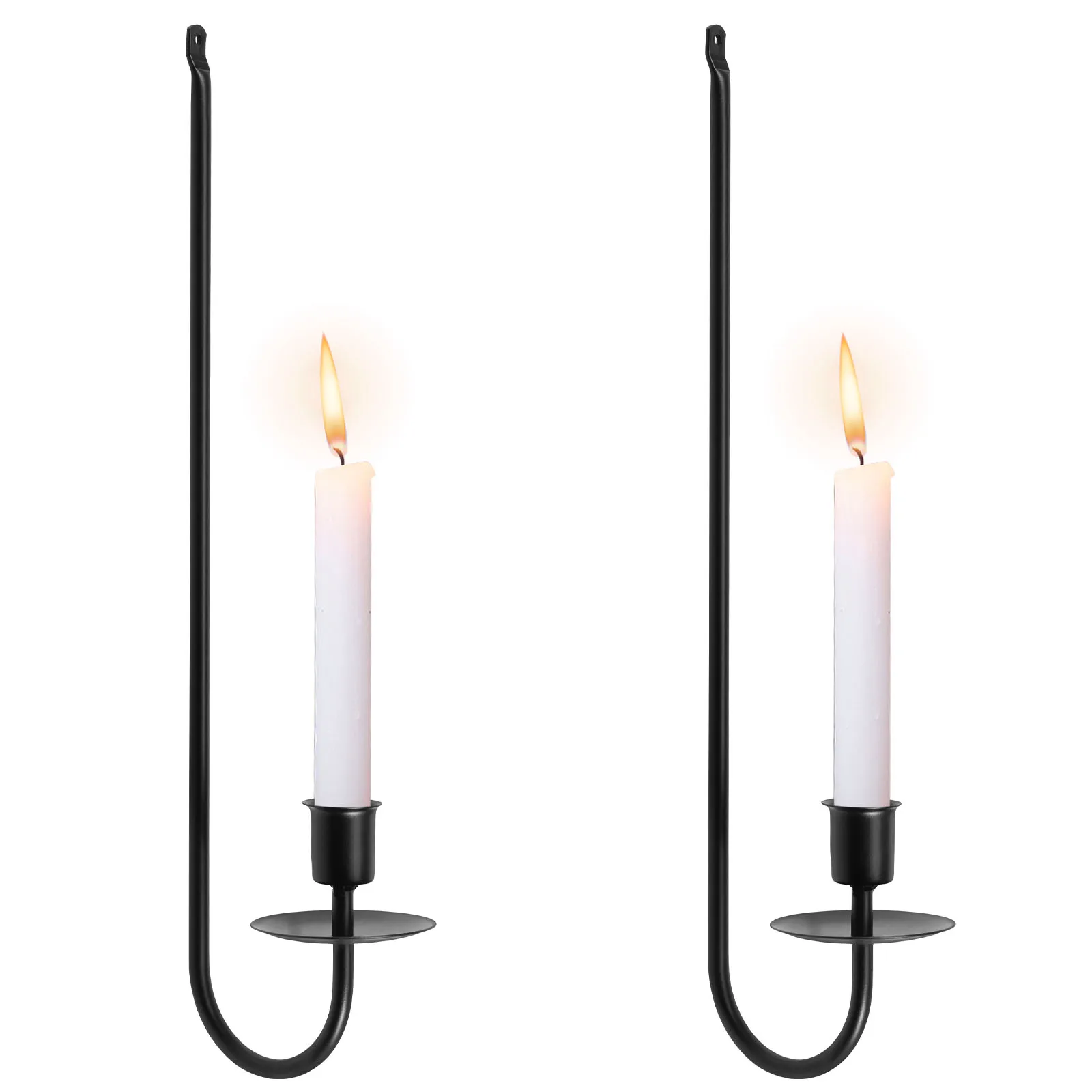 2pc Metal Candlestick Wall Art Iron Candle Holder Ornaments L Shape Hang Candle Sconce for Bedroom Dining Room Living Room Decor