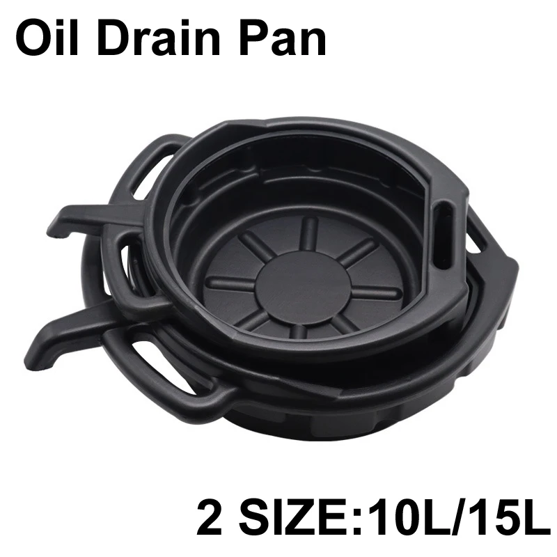 

Engine Oil Drain Pan 10L/15L Black Plastic Cleaning Tray Car Waste Oil Tray Wash Parts Basin Car Oil Tray Auto Repair Receiver