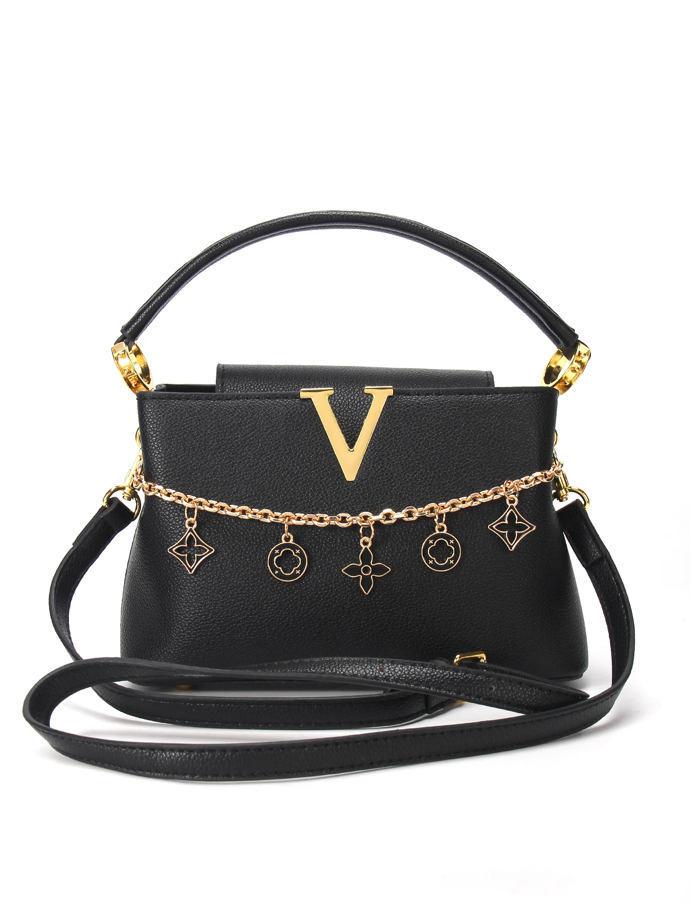 Gold V-Shaped Embellished Wome - Luxury Bags Affordable 评论和价格