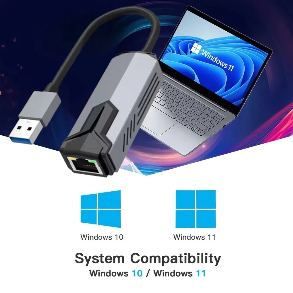 5000Mbps USB محول إيثرنت USB3.0 Type-C إلى RJ45 5Gbps إيثرنت محول بطاقة الشبكة محول محور للكمبيوتر ويندوز 11 المحمول