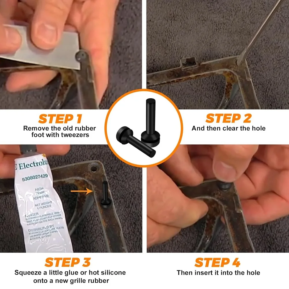 24 حزمة WB02X24790 صر قواعد مطاطية لموقد غاز GE أعلى المدى صر منصات القدم 4455270 ، AP 5989801 ،PS 11729077 ، EAP 11729077