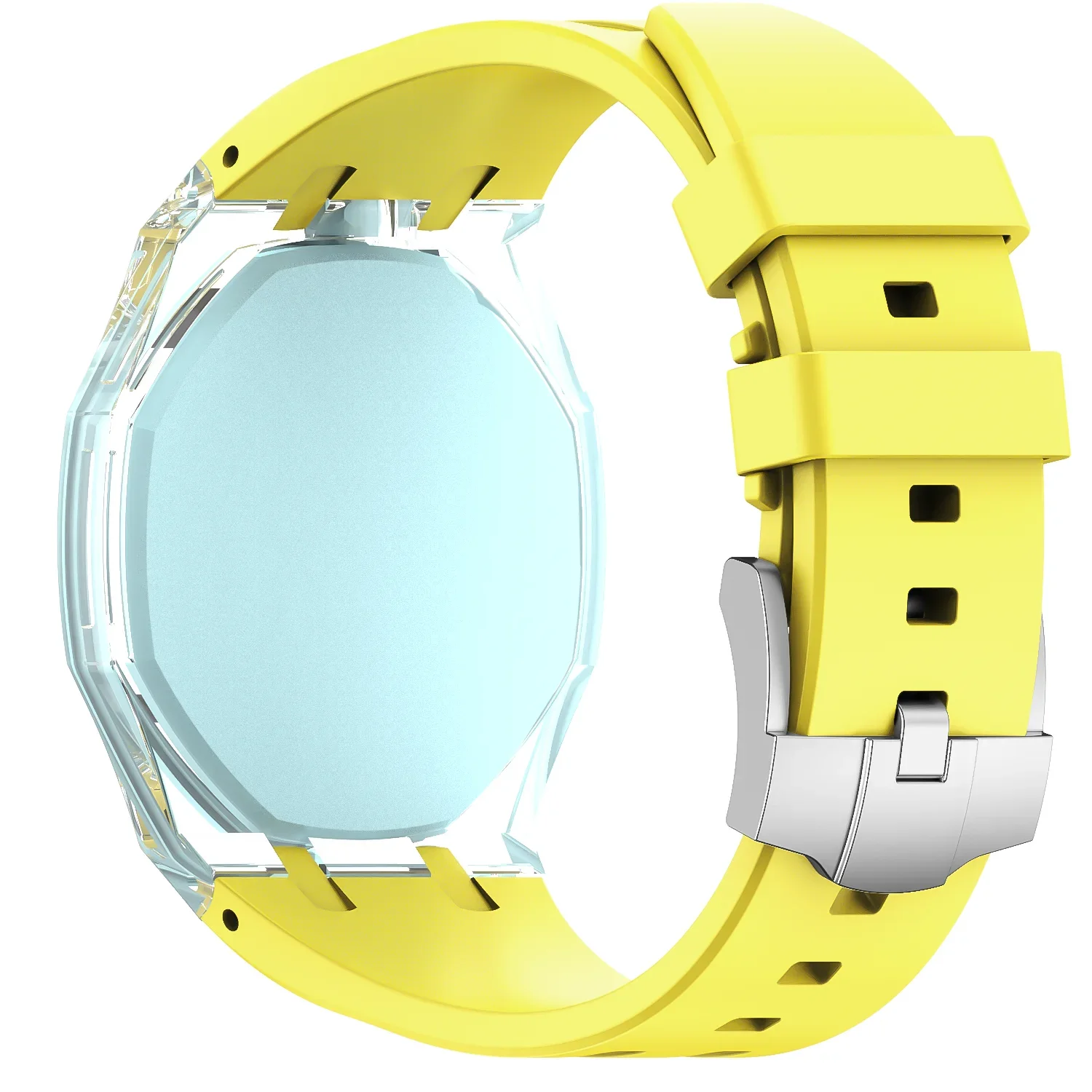 Transparentes Gehäuse + Modifikationsset mit Flüssigsilikonarmband für Swatch X AP Royal Pop Uhrenarmband Swatch X AP Royal Pop Correa – Detail 13