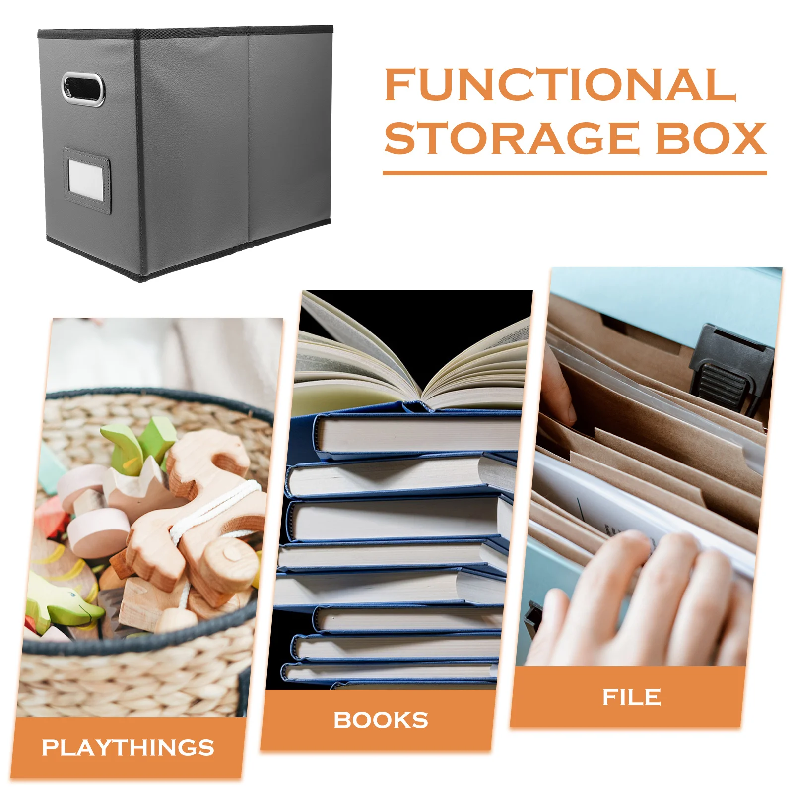 File Storage Box With Double Handles Creative Sundries Organizer Practical Household Container Small Storage Case