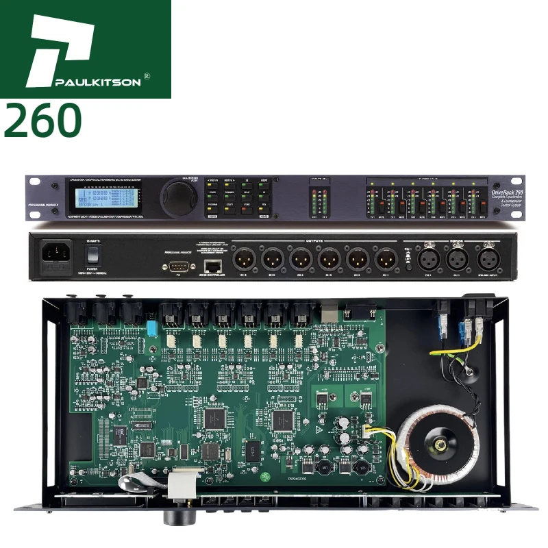 

Профессиональный аудиопроцессор Paulkitson 260 2 входа 6 выходов DSP аудиооборудование с металлической конструкцией