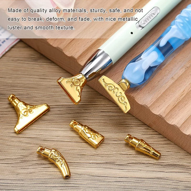 Metal Pen Dicas para Pintura Artesanato, Caneta DIY 5D, Metal Tip, 12 pcs