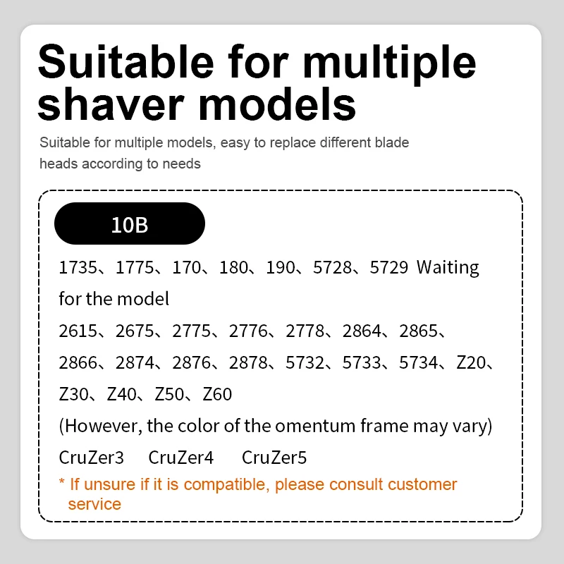 

Сменная электробритвенная головка, совместимая с Braun 10B 20B, сетчатые лезвия, 2 шт., для моделей 1735, 1775, 170, 180, 190
