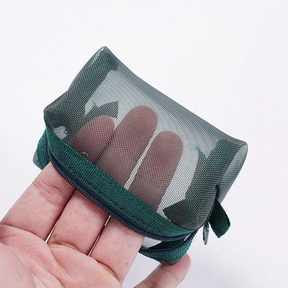 

Retro Color Mesh Makeup Bag Zipper Large Capacity Transparent Cosmetic Bag Storage Bag Organizer Case Toiletry Storage Bag