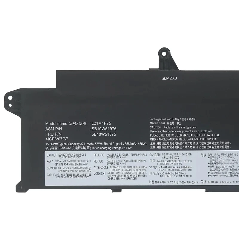 

Laptop Battery L21L4P73 L21B4P71 L21D4P74 L21M4P75 For ThinkPad T14s Gen 3 Gen 4 21BR 21BS 21F8 21F9 Series 15.36V/57Wh/3711MAH