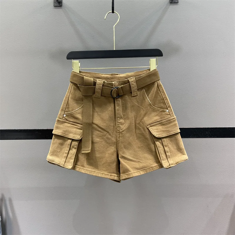 Women High Waist Shorts Summer Skirt Shorts High Waist Skirt Shorts with Side Split Pockets Above Knee Length for Female wh5