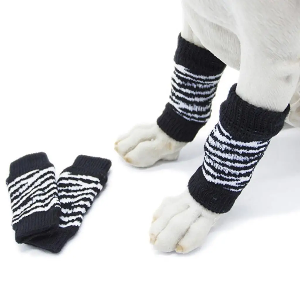 4pcs Cute Dog Leg Socks Warm Leg Warmers for Small and Small