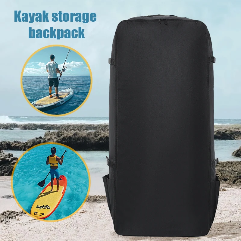 Large-capacity SUP inflatable paddleboard storage backpack, wear-resistant portable surfboard equipment bag, outdoor foldable kayak water sports complete equipment storage bag