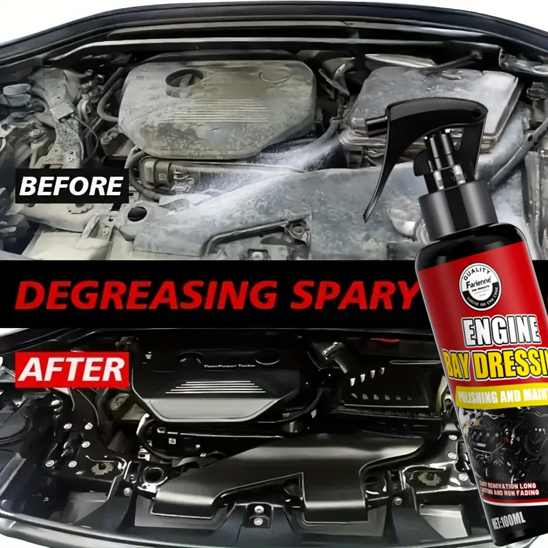 100ml Engine Bay Dressing Spray Car Engine Degreaser Cleaner Polishing Maintenance Agent Long Lasting Shine Anti Aging