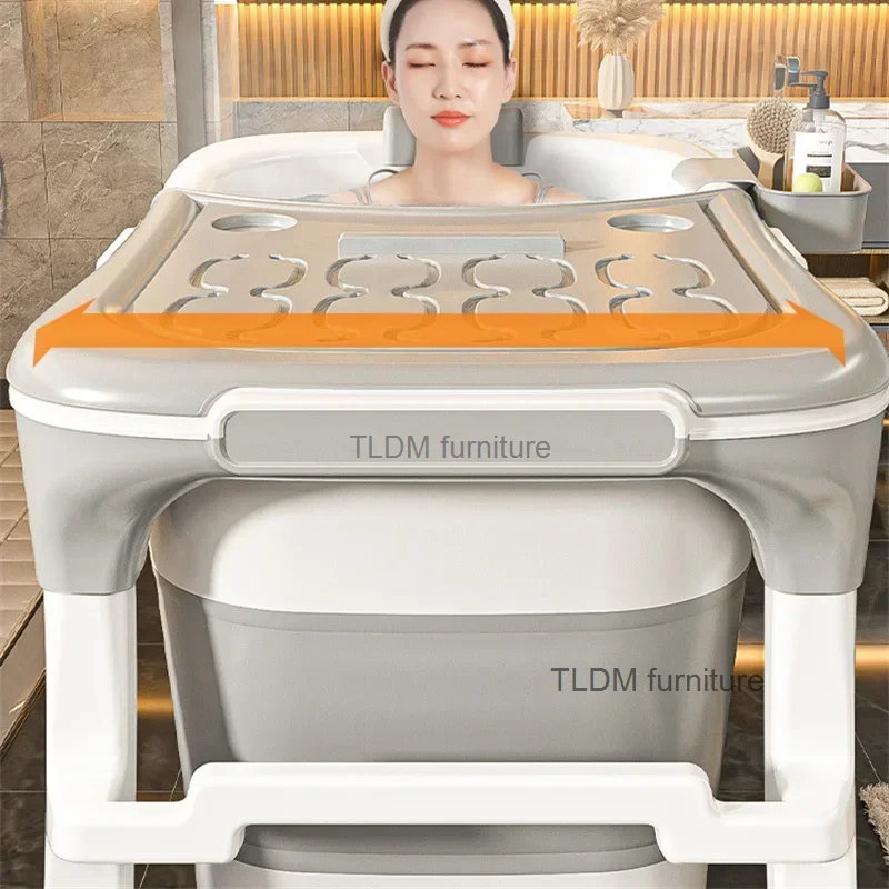 Modern Thicken Plastic Portability Bath Tub Bathroom Products Household Bathtub Foldable Whole Body Sweat Steaming Bath Tubs A