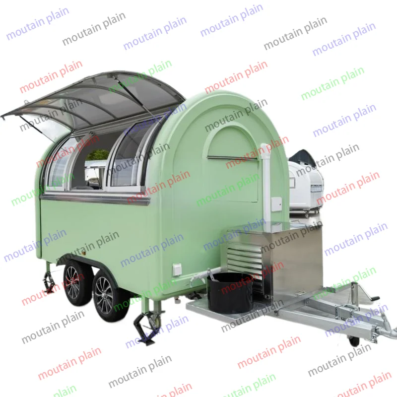 Mobile Kitchen Catering Coffee Cart With Sliding Window US Europe Standard Food Truck Food Trailer