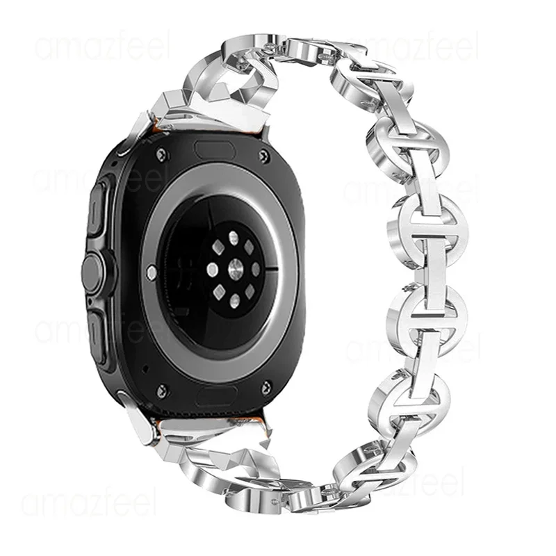 Diamond Strap For Samsung Galaxy Watch 7 Ultra 47mm No Gaps Bracelet For galaxy watch 7 ultra 47mm Metal Band Curved end Adapter