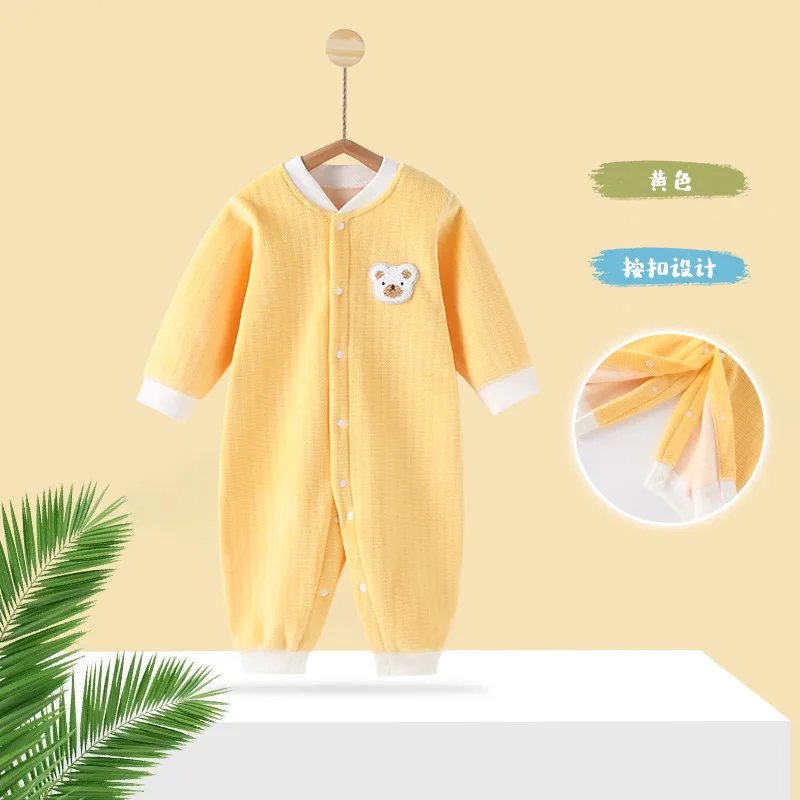 Jumpsuit bayi beludru ekstra besar, pakaian crawler bayi baru lahir dipertebal dan hangat untuk bayi laki-laki dan perempuan untuk keluar di musim gugur dan musim dingin