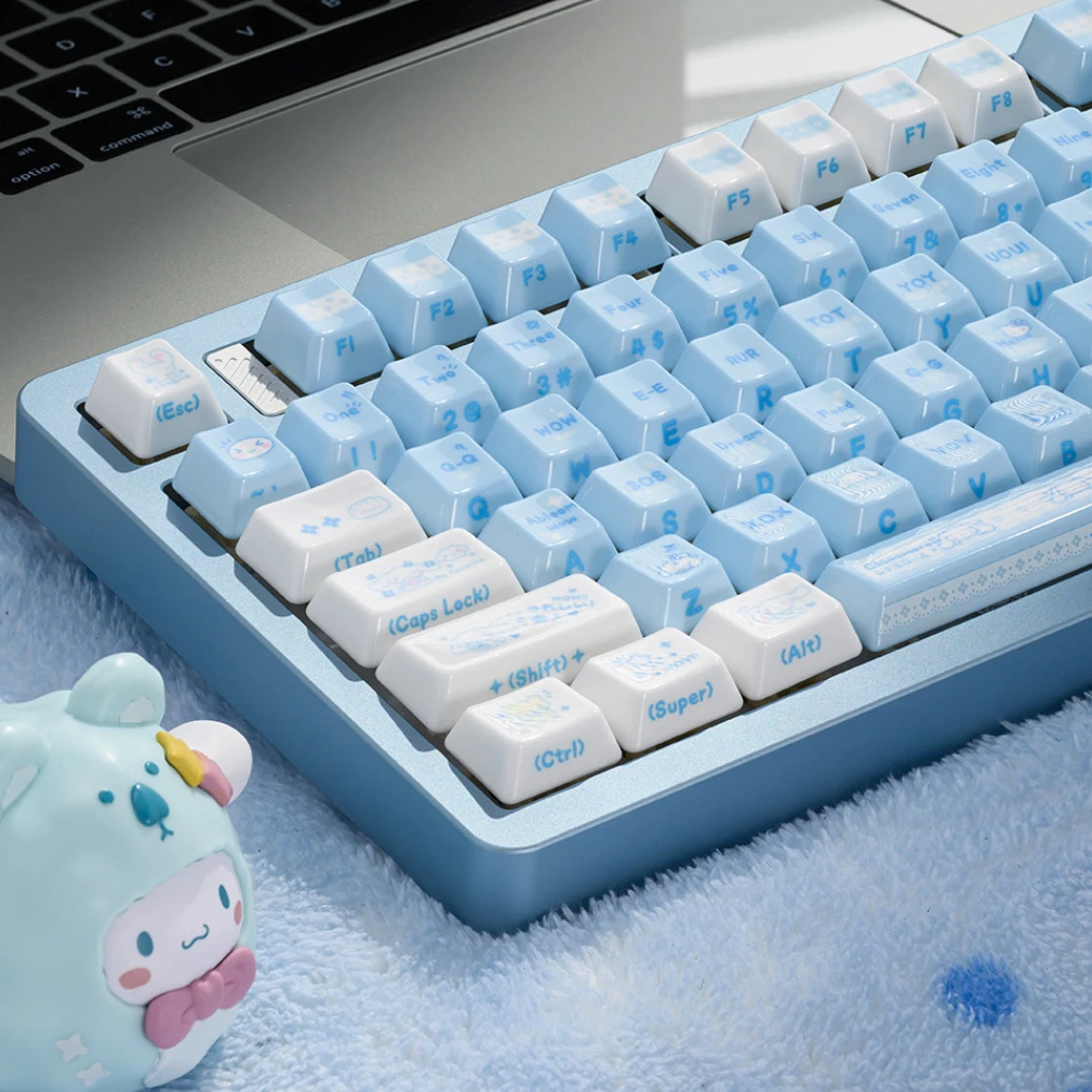 Anime Cute Sanrio Cinnamoroll Ceramic Keycaps Cherry Profile Sublimation Custom Magnetic Switch Mechanical Keyboard Keycap Set