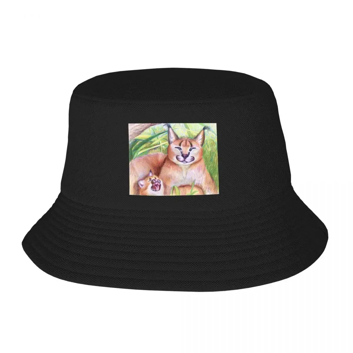 

Happy floppa and mom - Caracals Bucket Hat Rugby Snap Back Hat Gentleman Hat Boy Child Women's