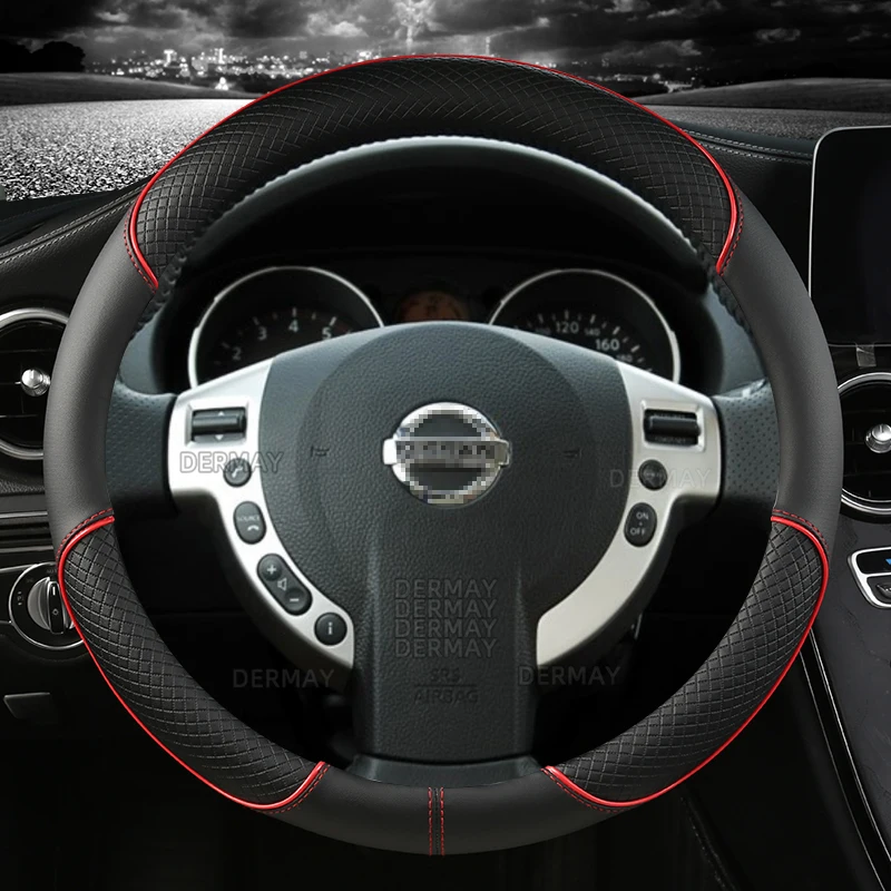 for Nissan March K10 K11 K12 K13 K14 Micra Car Steering Wheel Cover PU Leather Auto Accessories Fast Shipping