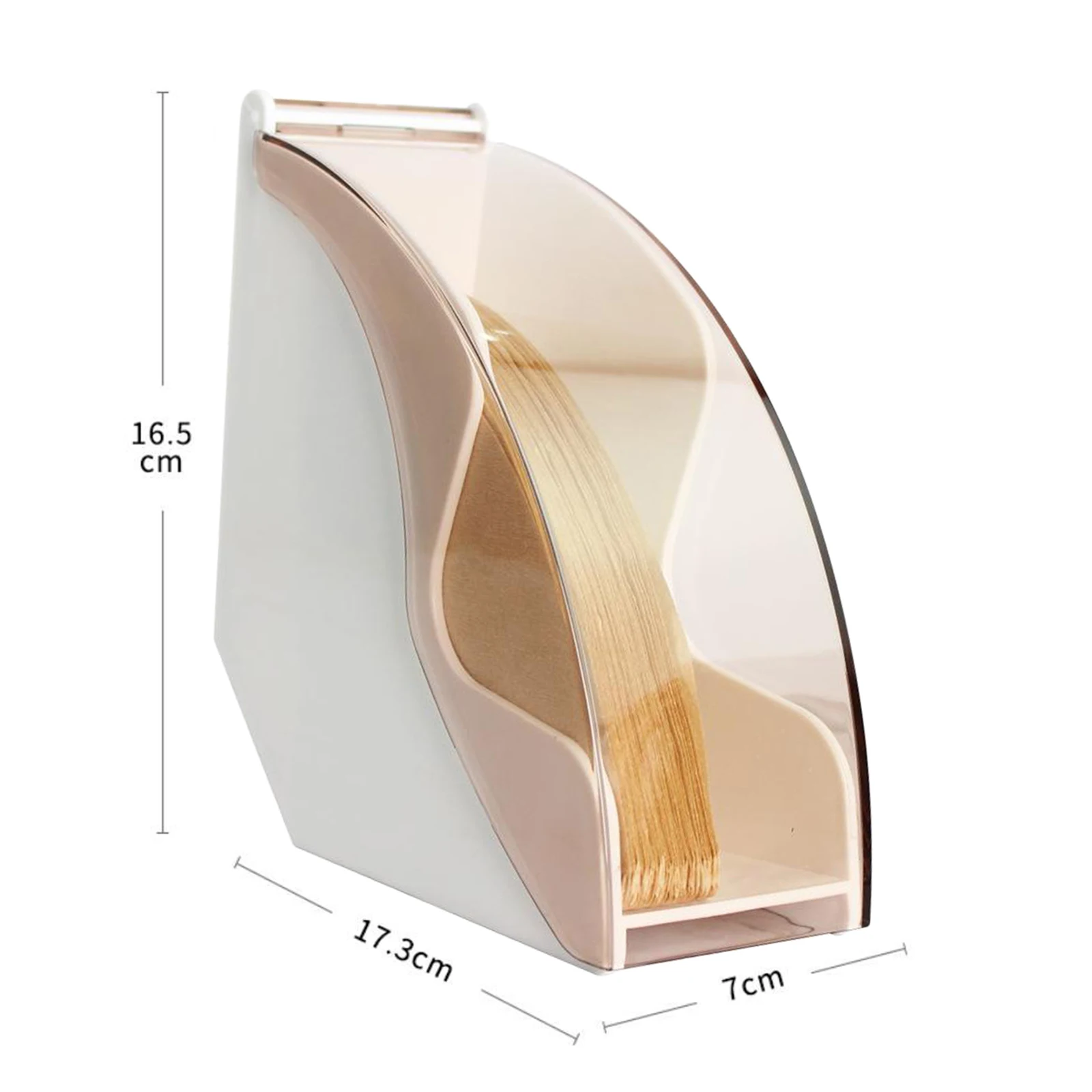 Hand Drip Coffee Filter Paper Holder Storage Rack with Acrylic Cover Dispenser Storage Barista Tools
