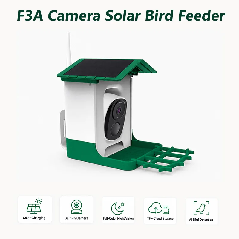 VV Camera Solar Bird Feeder F3A with Bird Detection Full-Color Night Vision Two-Way Voice and Solar Charging