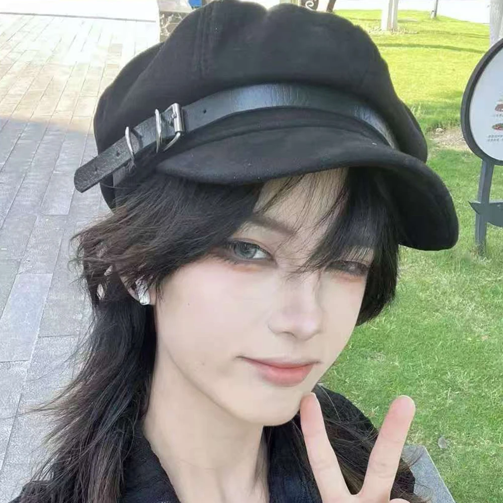 2025 Punk Donna Harajuku Gotico Lolita Berretto Cappello Berretto Y2K Ragazze Arco Punk Pizzo Handmake Cappelli da sole decorativi con pendente a croce