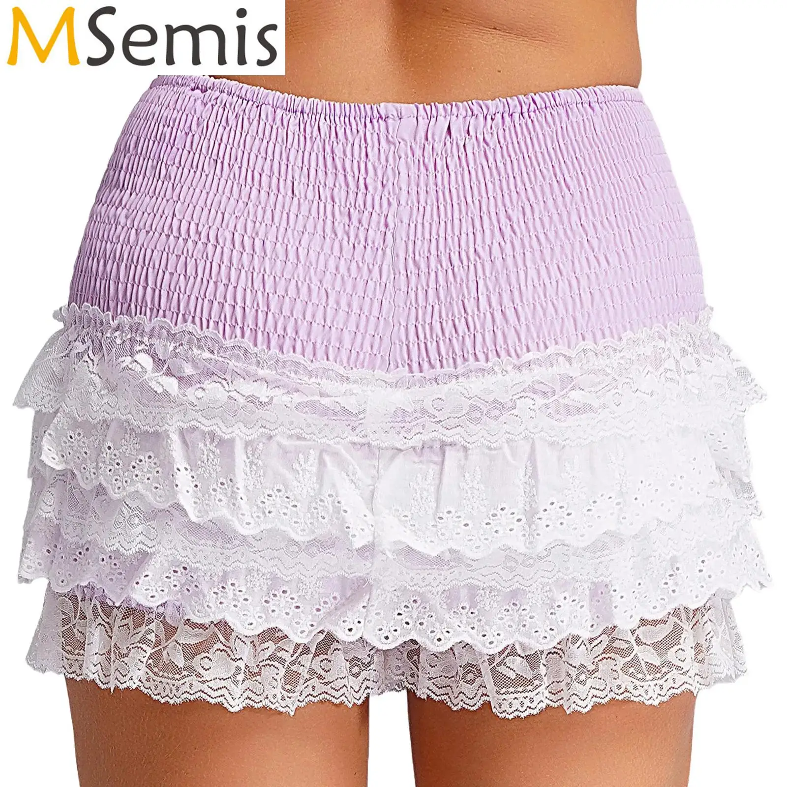 

Womens Cute Pettipants Lolita Fairy Tiered Shorts Y2K Sweet Minipants Hot Pants Lolita Bloomers Bottoms Lace Trim Fairy Coquette
