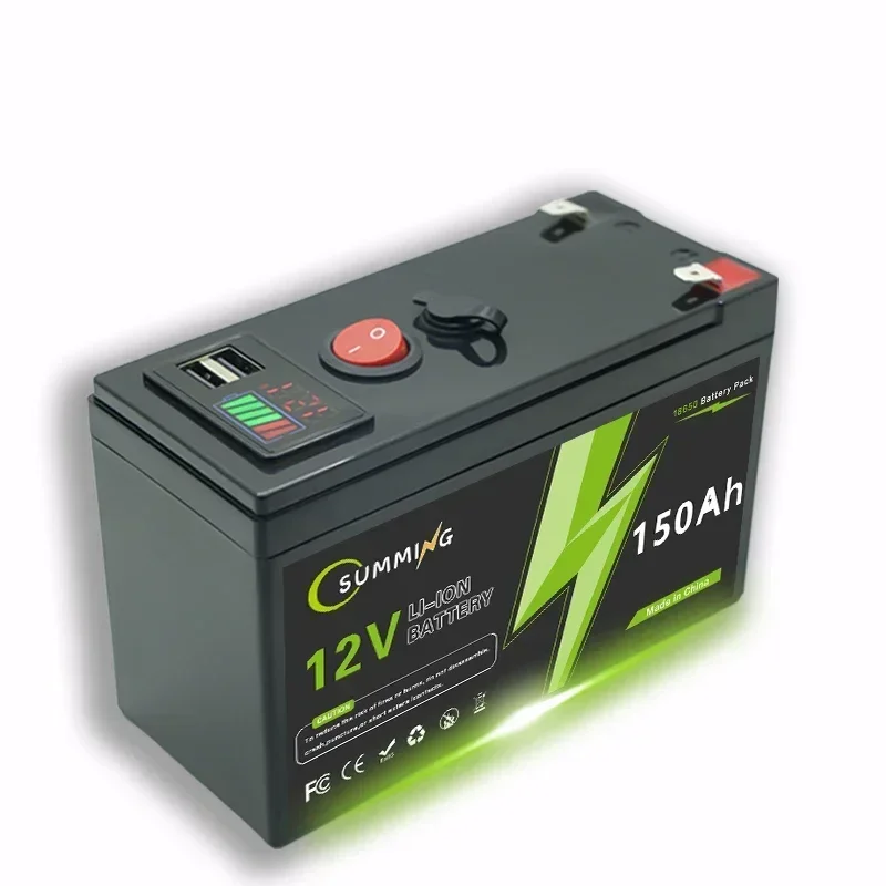 LiFePO4 12V 150Ah oplaadbare lithiumbatterij, ingebouwd BMS, perfect voor rit op speelgoed, zonnepanelen, viszoekers, elektrische wielen - afbeelding 2