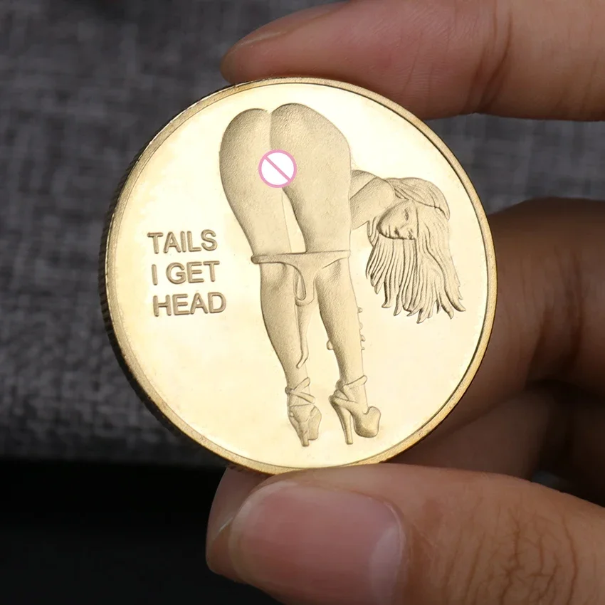 1PCS Sexy Woman Coin Commemorative Coins New Adult Challenge Plated Art Collection Lucky Girl Tourism Travel Gift Collectibles