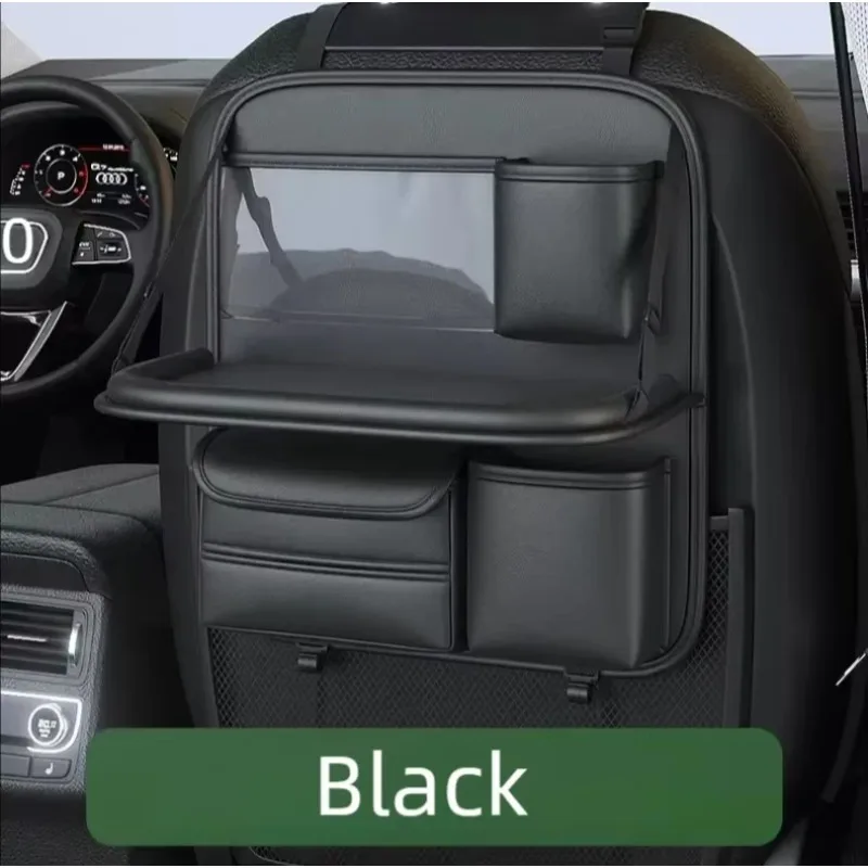 Folding Car Seat Back Storage Bag Rack - Small Table Board Included Essential Car Chair Back Organizer for Storage Supplies