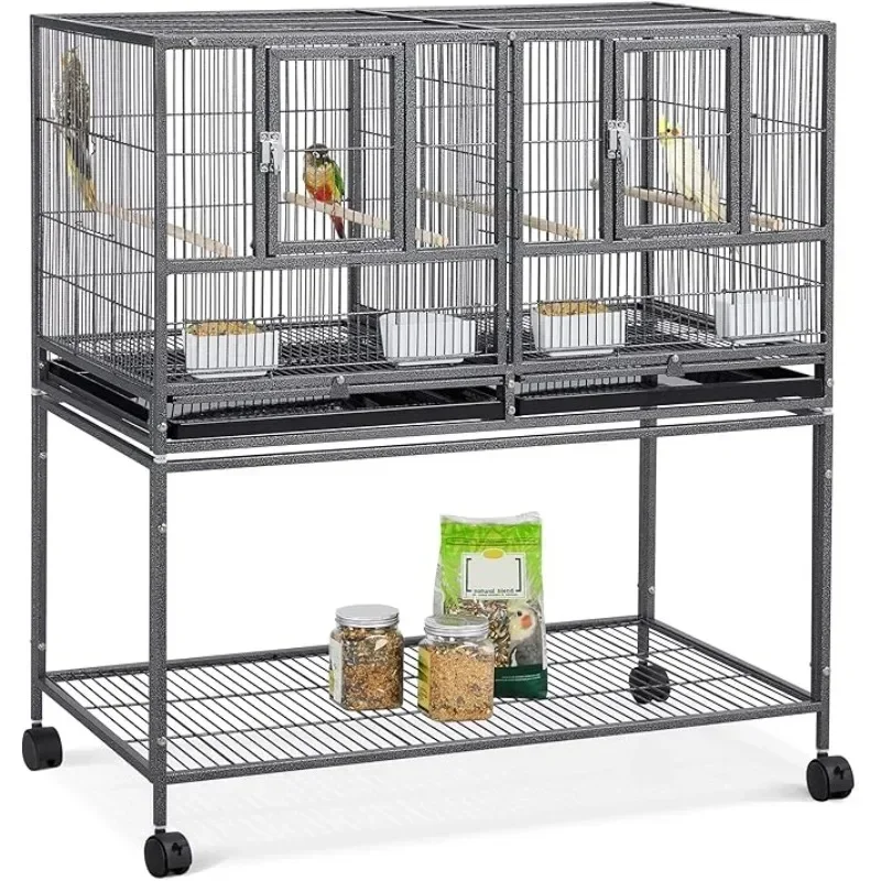 Stackable Divided Breeder Breeding Parakeet Bird Cage for Canaries Cockatiels Lovebirds Finches Budgies Small Parrots with