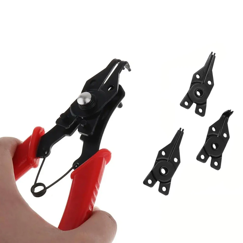 

1 Set Car Multi-function Snap Ring Fixed Pliers 4-In-1 Detachable Circlip Pliers Set Removable Inner Outer Ring Remover Tool