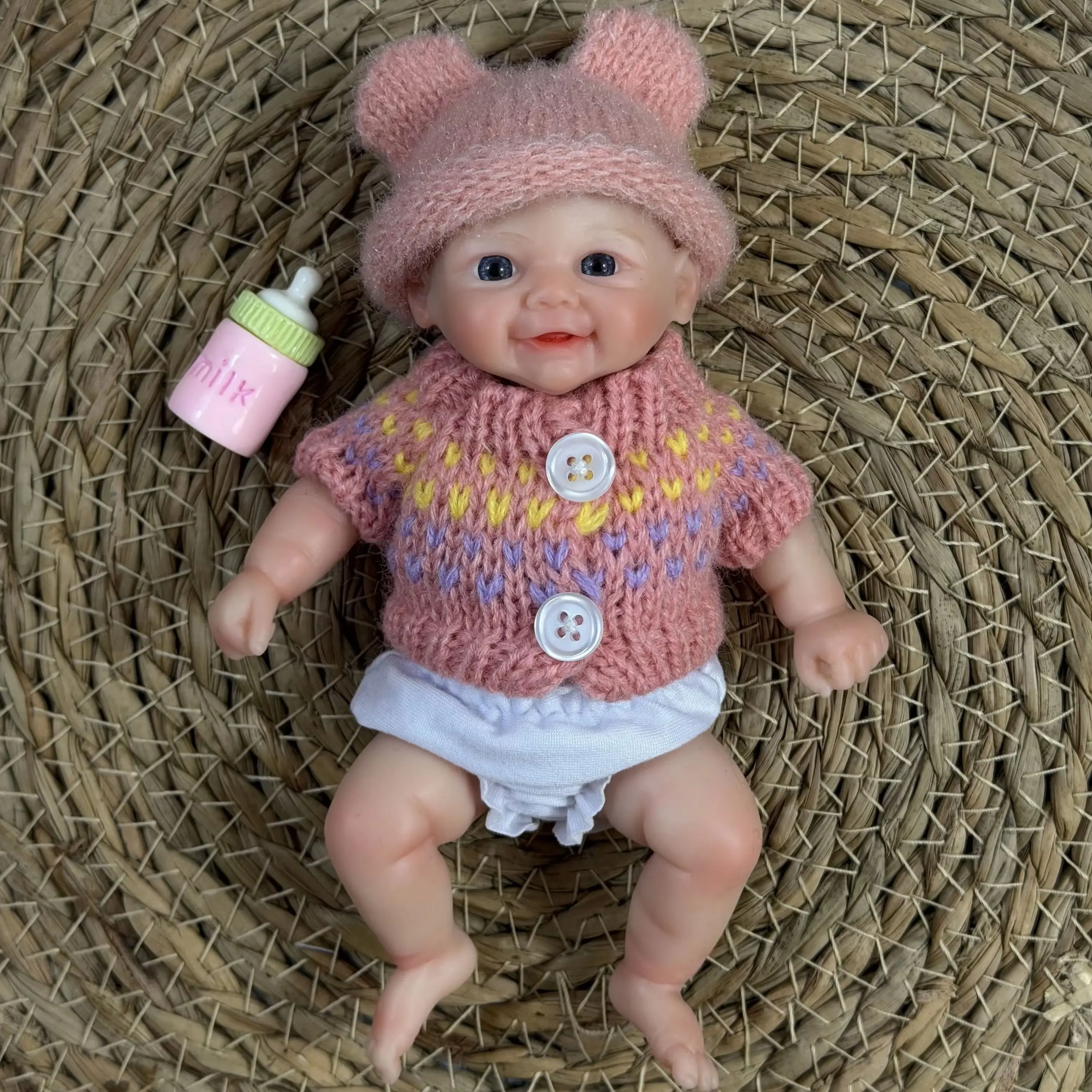 6 Zoll große, mollige Vivienne Reborn-Puppe aus Silikon, lebensecht, weich, aus massivem Silikon, waschbar, Stressabbau-Spielzeug – Detail 5