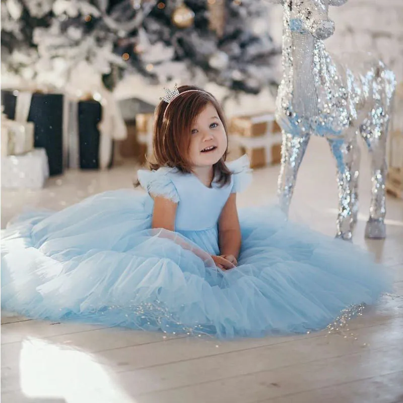 Infant Baby Girls Lace Cake Tutu Birthday Dresses Christening Gowns Baby Baptism Clothes Flower Prom Big Bow Princess Dresses