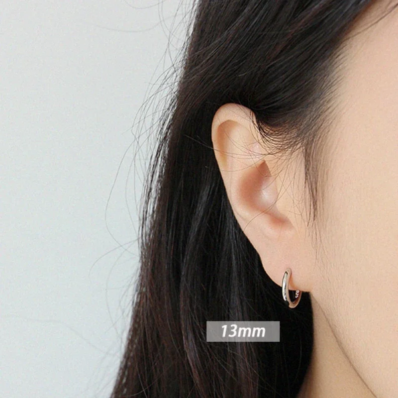 S925 Sterling Silver Hoop Earrings Fashion Geometric Circle Earring for Woman Original Fine Jewelry Factory Designer Charm Gift