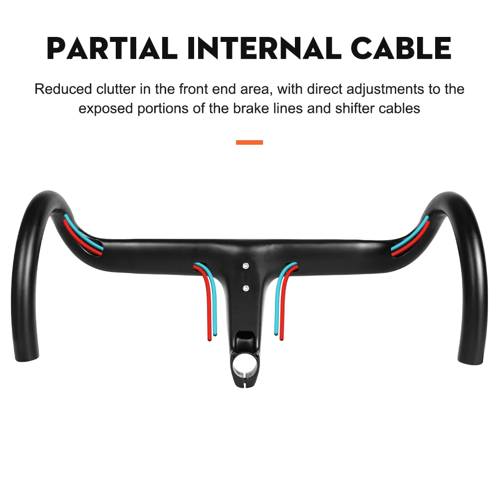 TOSEEK Carbon-Lenker, Rennrad-Carbon-Lenker, T700 Carbon-Integrallenker, Di2 Fahrradzubehör, Carbon-Drop-Bar – Detail 7