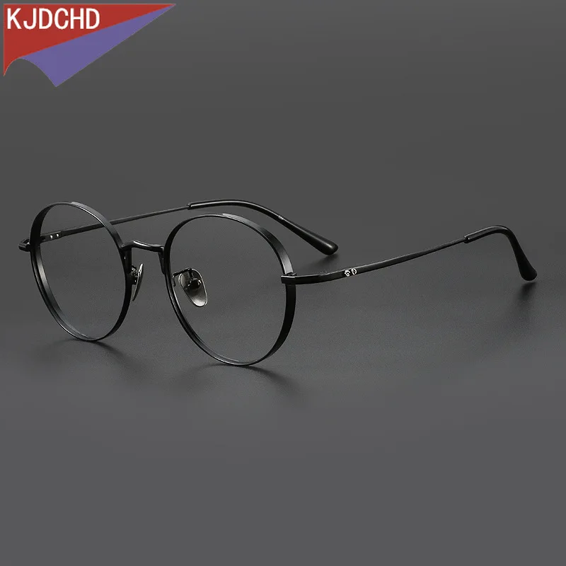 

Fashion Glasses Retro Luxury Pure Titanium Eyeglasses Round Comfortable Prescription Eyewear Frame For Men Women 30001