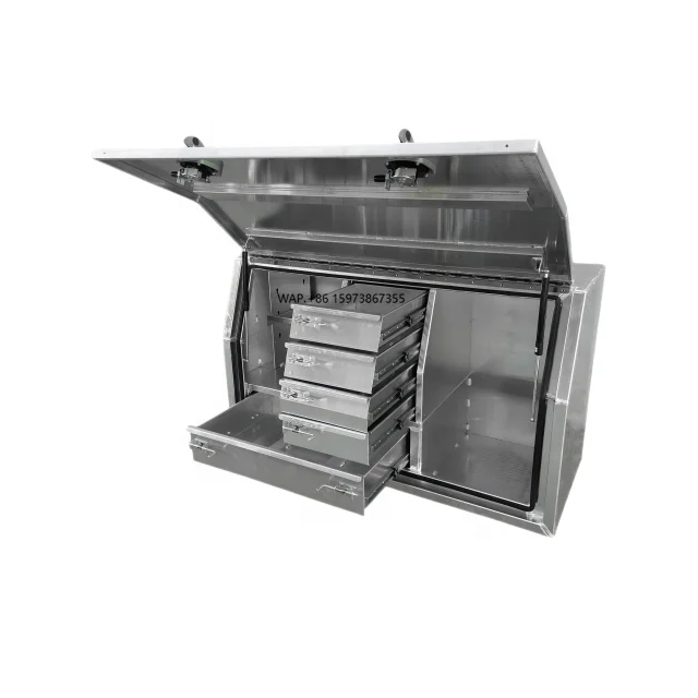 Aluminum Truck Tool Box with Metal Drawer