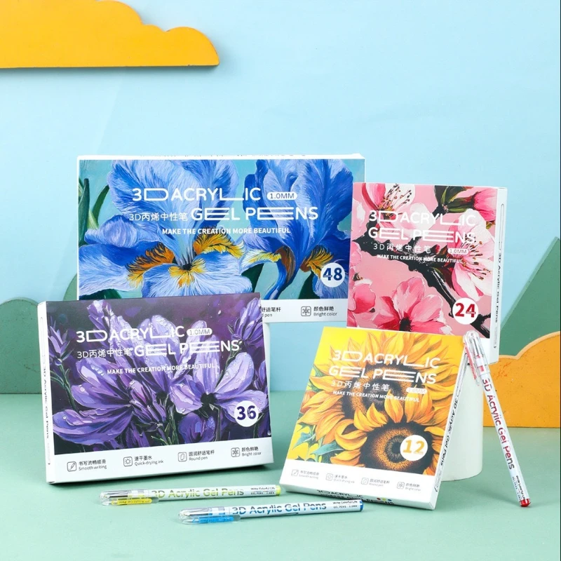 12/24/36/48 Color Acrylic Gel Pen Quick-drying Waterproof and Strong Adhesion for Hand-painted Graffiti Notes Signature Design