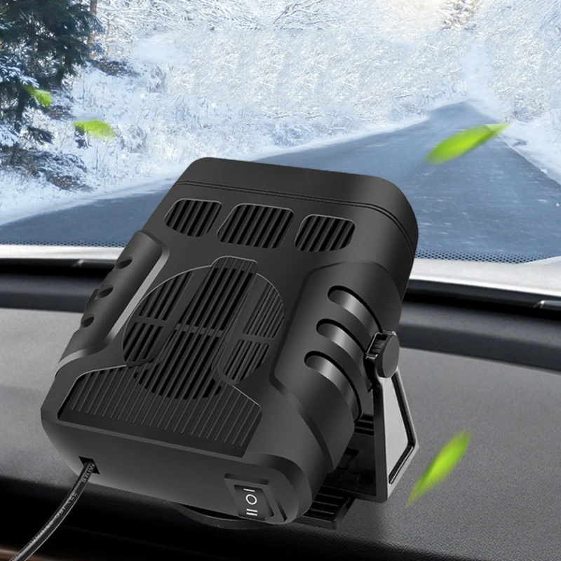 Car Heat Fan Car Defrosting Heating Purifier Front Windshield 12V 24V Universal Dual-Purpose Portable Car Dual-Gear Heating Fan