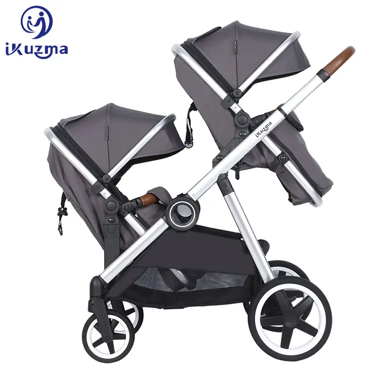 Luxury 2 In 1 European Double Twins Light Tandem Pushchairs 2 Baby 2In1 2 Seat Stroller