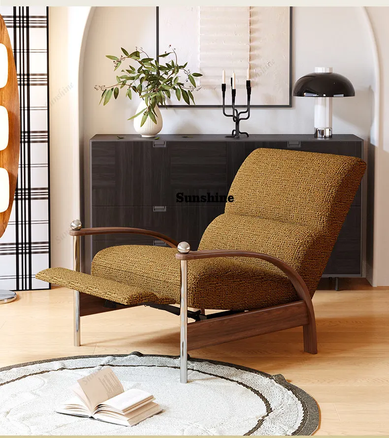 

Adjustable single function casual sofa chair Solid wood antique living room sofa chair