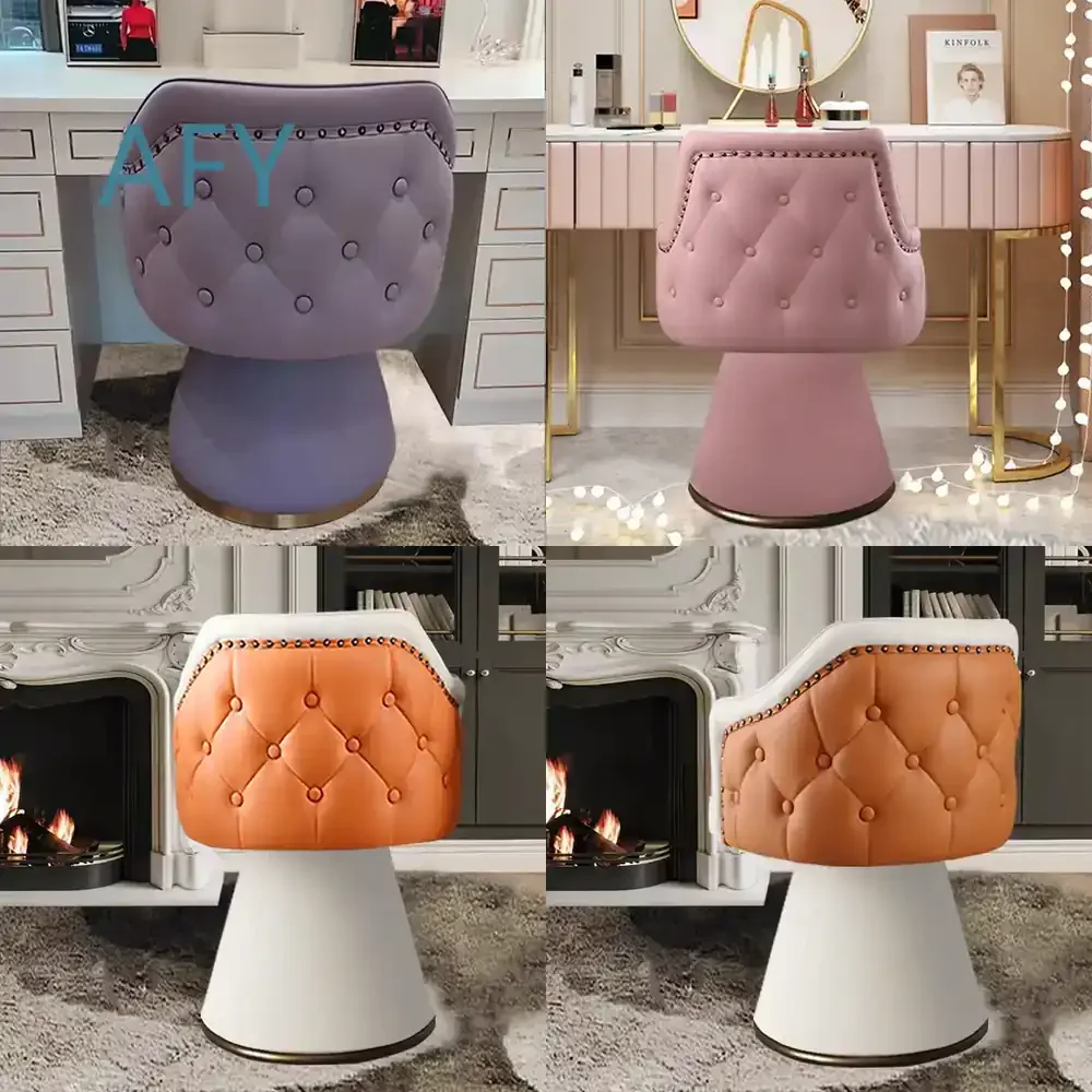 Luxury Makeup Chair for Women Bedroom Dressing Stool Retro Design Swivel Armchair Vanity Chair Seating Furniture for Makeup