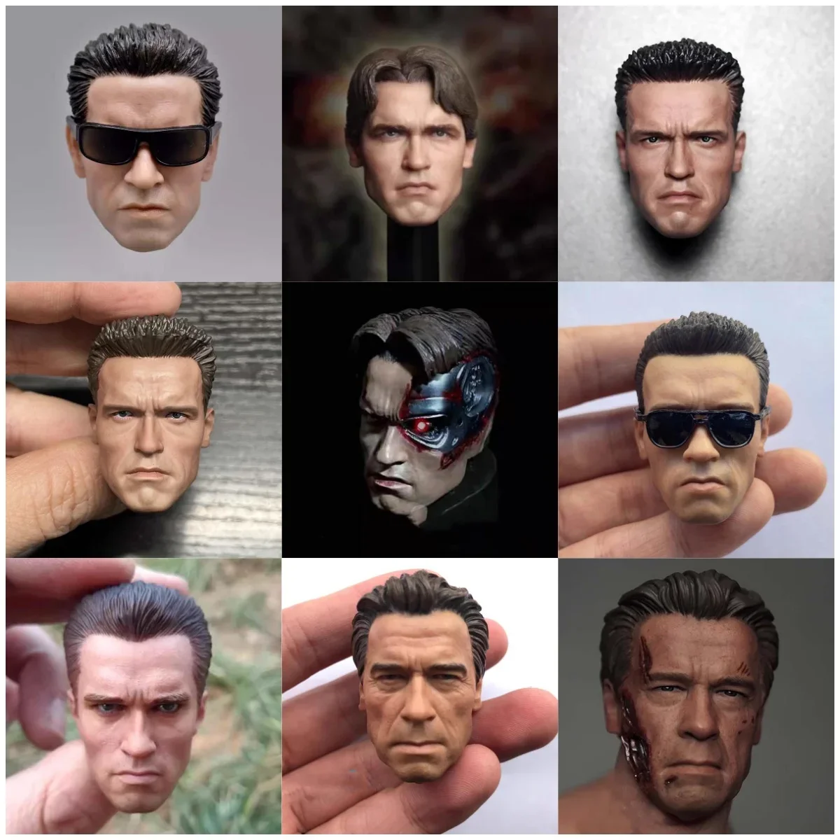 1/6 Арнольд T800 Шварценеггер голова лепка камуфляжная окрашенная голова резьба модель подходит для 12-дюймового мужского солдата фигурку игрушки для тела 1/6 Арнольд T800 Шварценеггер голова лепка камуфляжная окрашенная голова резьба модель подходит для 12-дюймового мужского солдата фигурку игрушки для тела