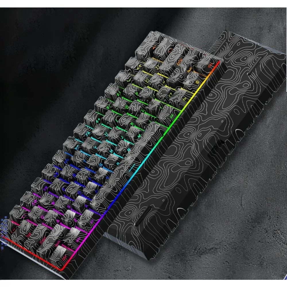 HEITIENIU YK61 Wired Adjustable Keystroke Magnetic Shaft Mechanical Keyboard FPS Gaming RGB Lighting 60% Layout 61 Keys RT DKS