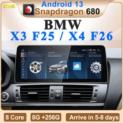 STWEI 2024 New ID6 ID7 ID8 Android 13 Qualcomm680 Snapdragon6225 8GB 256GB 12.3inch For BMW X3 F25 X4 F26 Car CarPlay AUTO