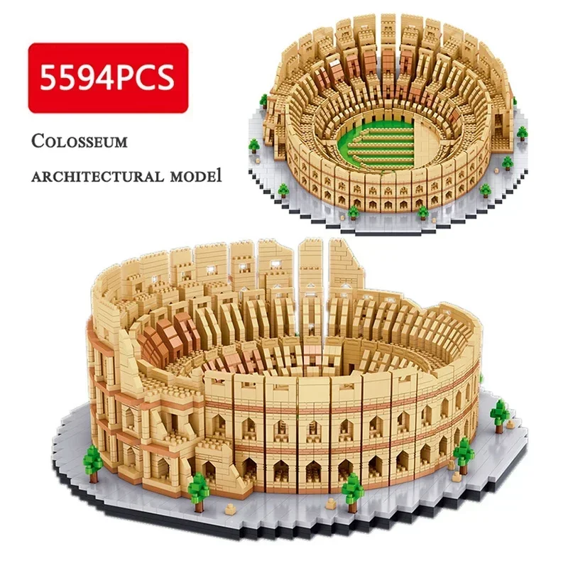 5594PCS Mini Building Blocks Famous Building Colosseum 3D Model DIY City Attractions Children\'s Educational Toy Brick Adult Gift