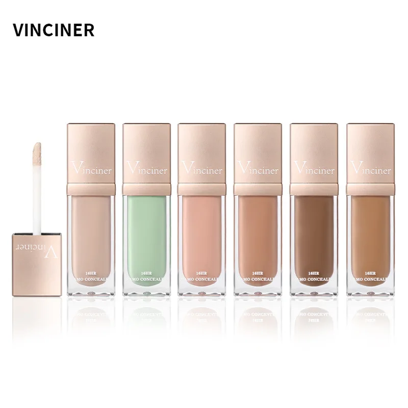 VINCINER-corrector hidratante de 6 colores, duradero, 16h, textura ligera, Control de aceite, brillo Natural, tono de piel, base de moda