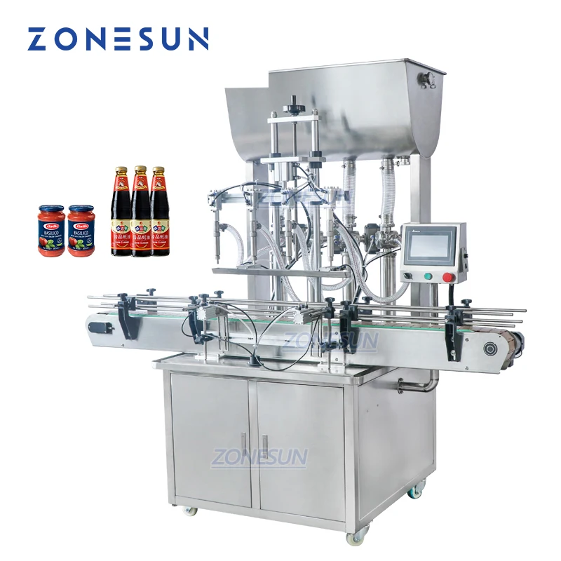 ZONESUN Automatic Beverage Production Line hand sanitizer alcohol gel Can Beer Honey Paste Oil Filling Machine Supplier